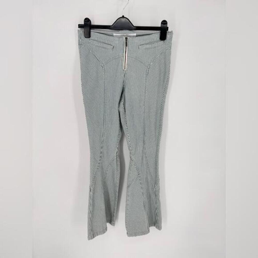 Silence + Noise Black and White Striped Flare Pants